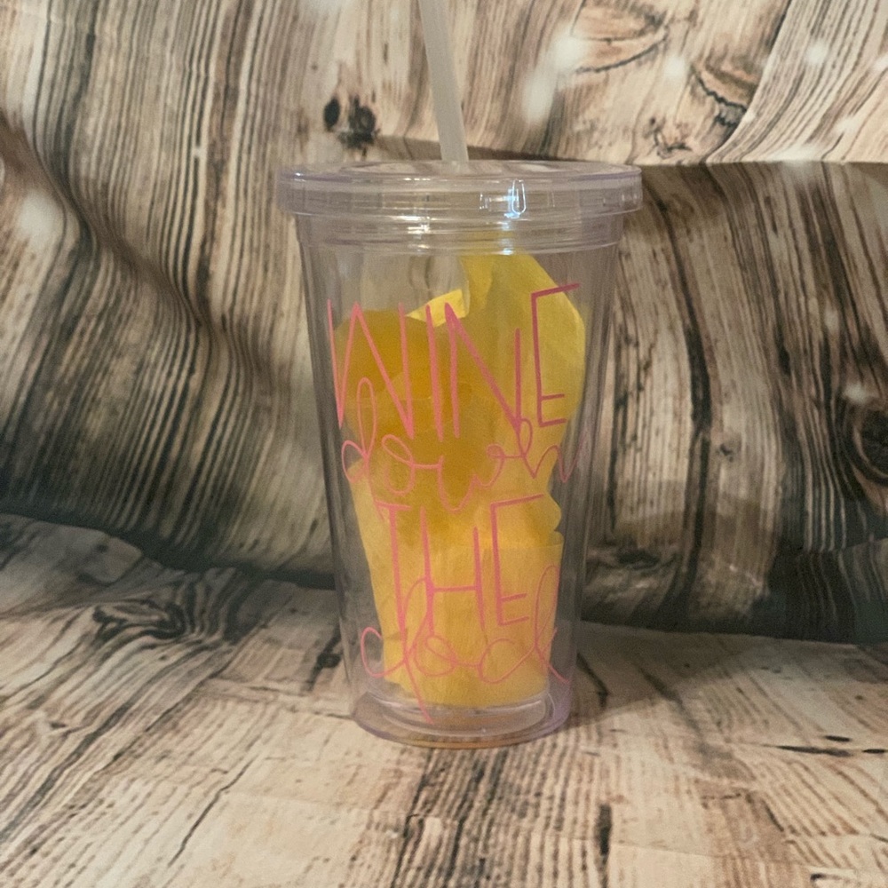 “Wine down the clock” personalized tumbler